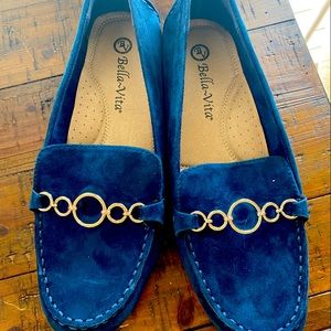 Blue suede loafers new  last chance